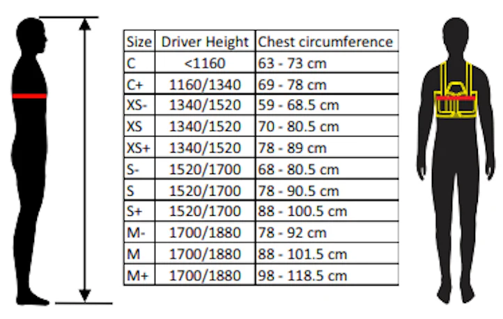 Guía de talles PROTECTOR COSTAL TILLET P1 DEFENDER