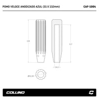 Pomo De Palanca De Cambios Veloce Azul Collino