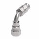 ACOPLE CONEXION 90° AN3 RACORD AEROQUIP PLATEADA