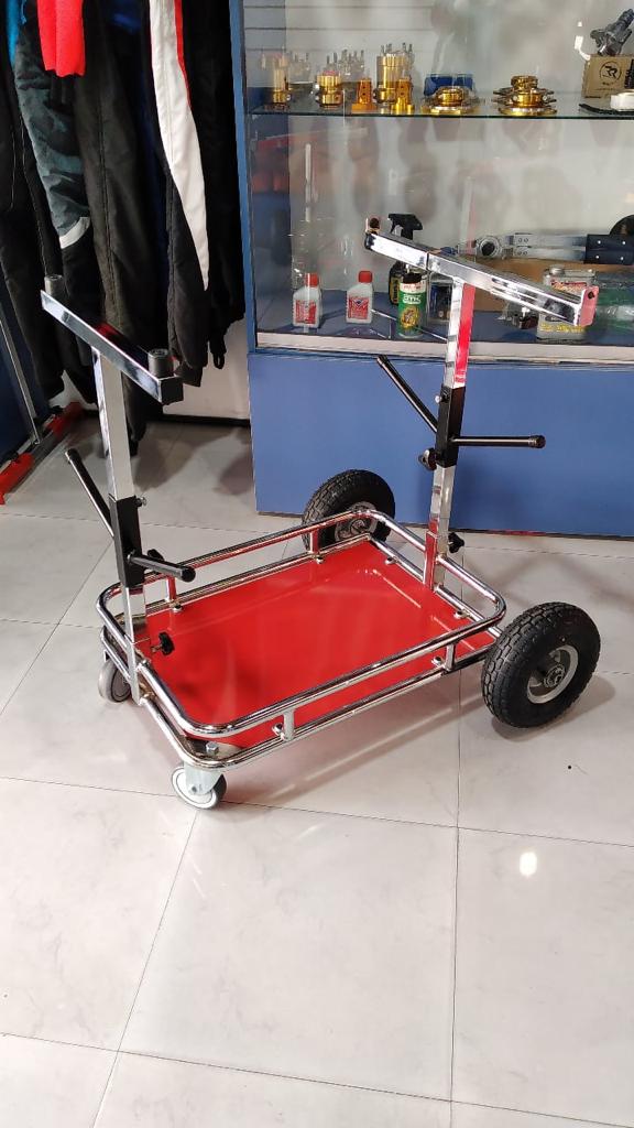 CHROME PLATED KARTING CARRIER WITH SUPPORT